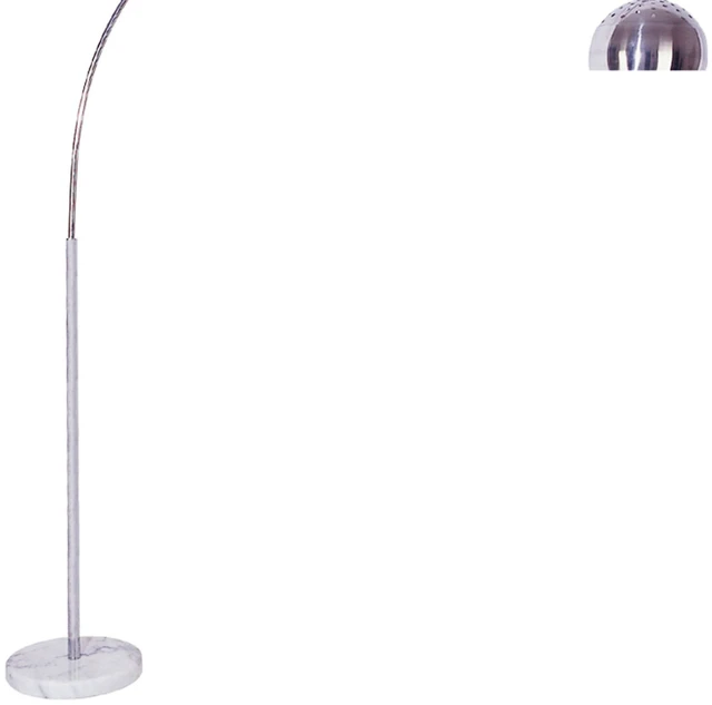 Alt view image 5 of 5 - 85 Inch Tall Metal Floor Lamp with Marble Base, Arch Design, White, Lighting Lamps