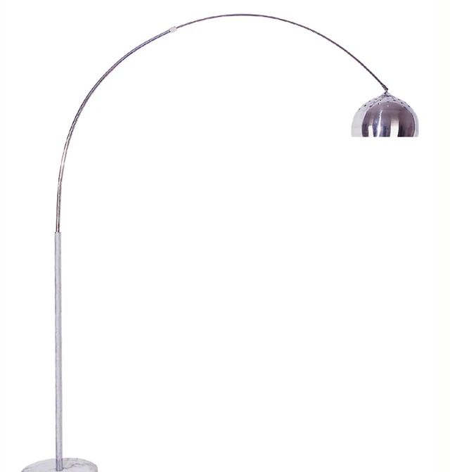 Alt view image 3 of 5 - 85 Inch Tall Metal Floor Lamp with Marble Base, Arch Design, White, Lighting Lamps