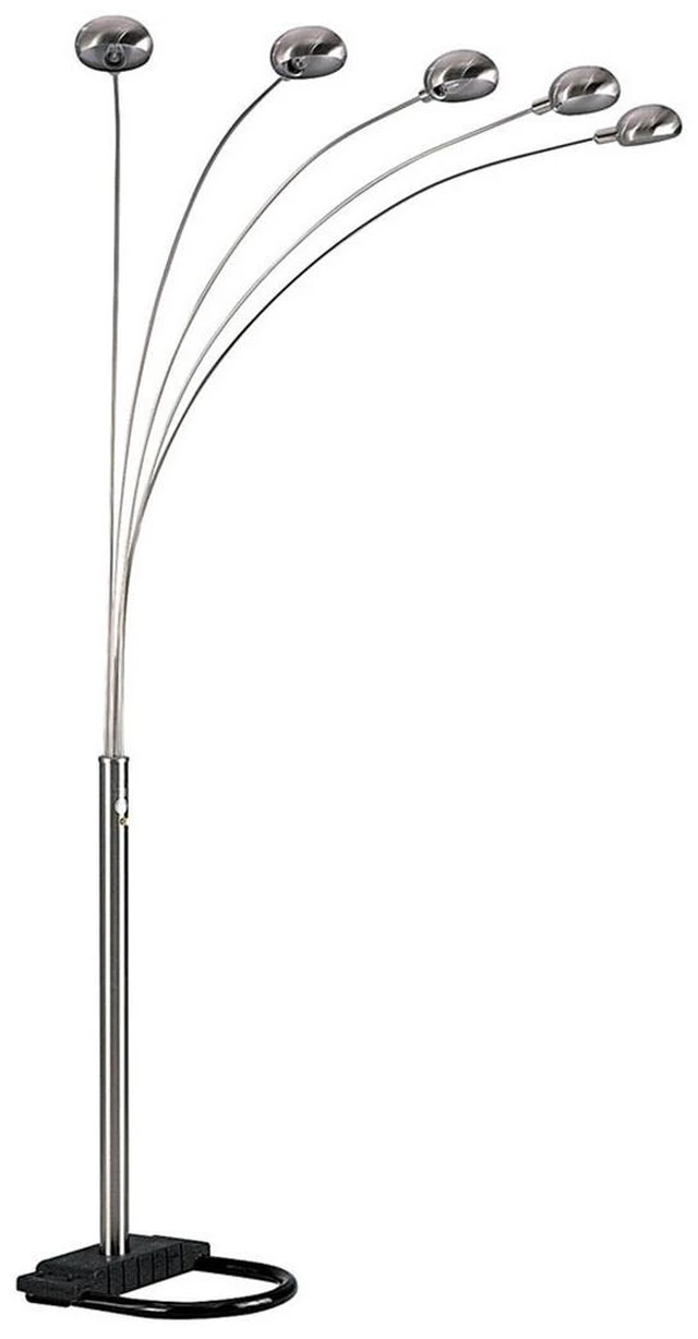 Main image of 84 Inch Tall Metal Floor Lamp with Satin Nickel Finish and Adjustable Arch Arms, Brushed Nickel, Lighting Lamps