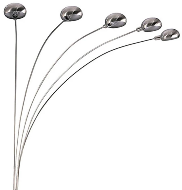 Alt view image 4 of 5 - 84 Inch Tall Metal Floor Lamp with Satin Nickel Finish and Adjustable Arch Arms, Brushed Nickel, Lighting Lamps