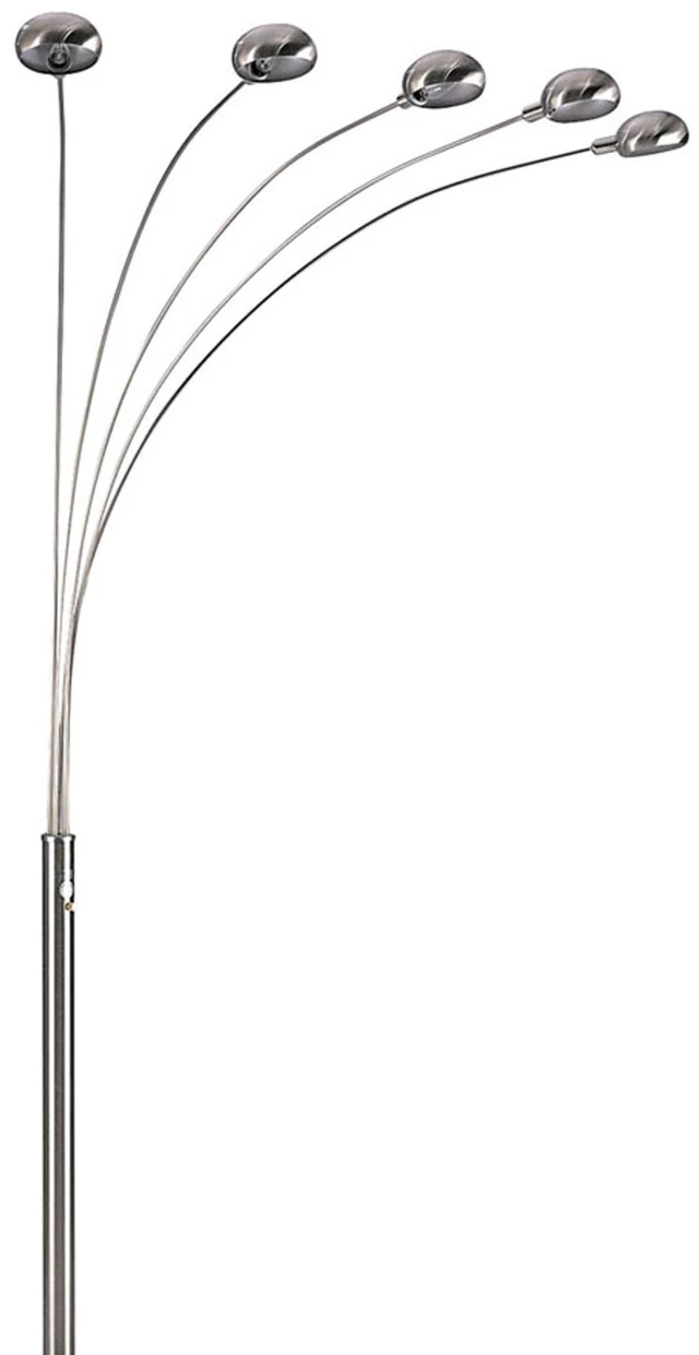 Alt view image 5 of 5 - 84 Inch Tall Metal Floor Lamp with Satin Nickel Finish and Adjustable Arch Arms, Brushed Nickel, Lighting Lamps
