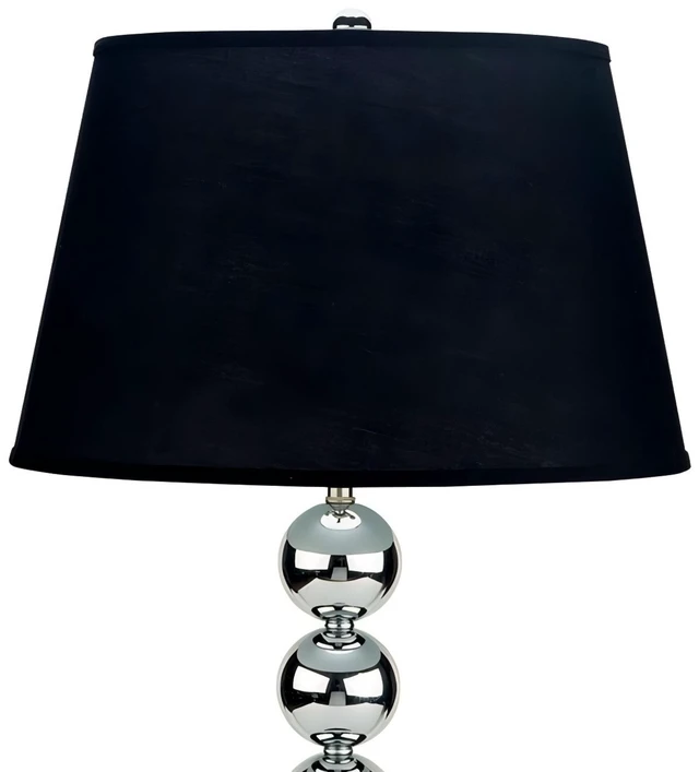 Alt view image 5 of 5 - 30 Inch Tall Metal Table Lamp with Chrome Finish, Black Fabric Shade, Multicolor, Lighting Lamps