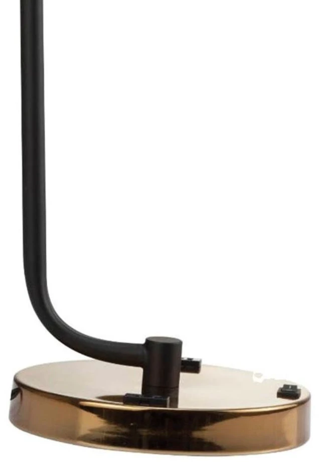 Alt view image 2 of 5 - 1 pc Table Lamp Black Metal Shade Circular Metal Base Lamp, Antique Gold Black, Lighting