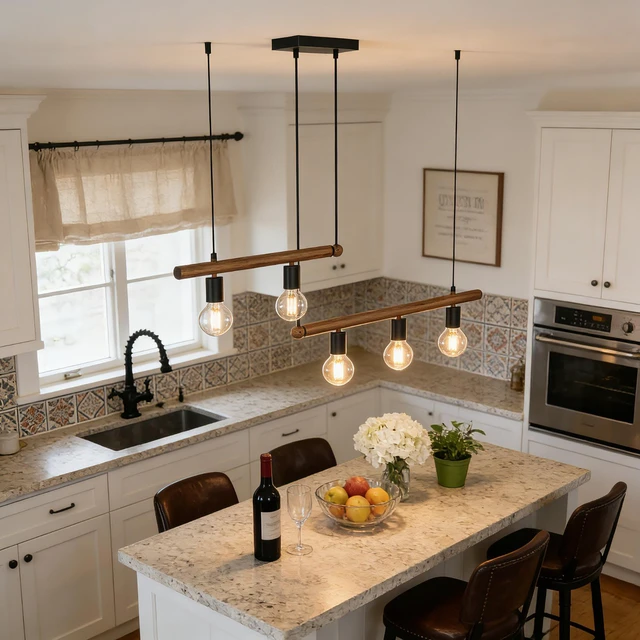 Main image of Macgregor 5 Light Kitchen Island Pendant, Hanging Lamp for Dining Living Bulb, Brown, Glass, Lighting Lamps