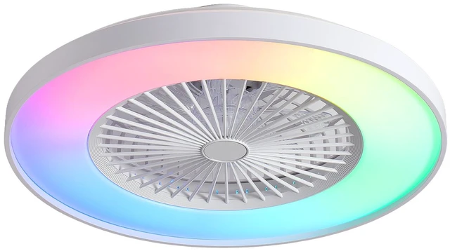 Main image of 24 Inch RGB Bladeless Ceiling Fan, Low Profile Ceiling Fan with App Voice Remote Control Speed Quiet Motor Dimmable