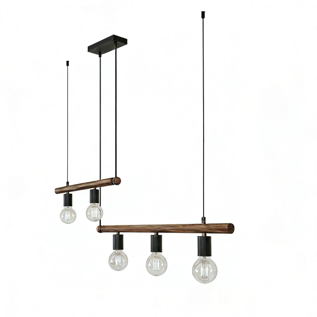 Alt view image 6 of 7 - Macgregor 5 Light Kitchen Island Pendant, Hanging Lamp for Dining Living Bulb, Brown, Glass, Lighting Lamps