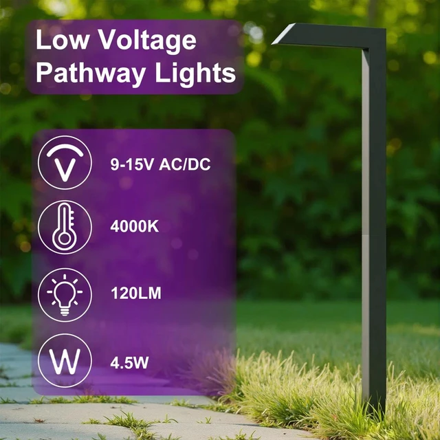 Alt view image 3 of 7 - Low Voltage Pathway Lights, Pack Outdoor LED Garden Lights Cast Aluminum Landscape Lighting Waterproof for Patio Yard