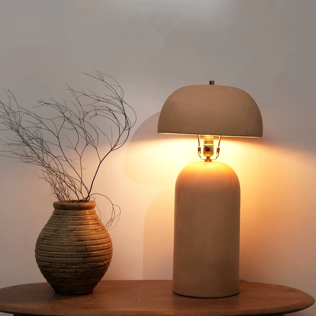 Main image of Decorative Ceramic Table Lamp for Living Bedroom-Tabletop 13, Beige, Lighting Lamps