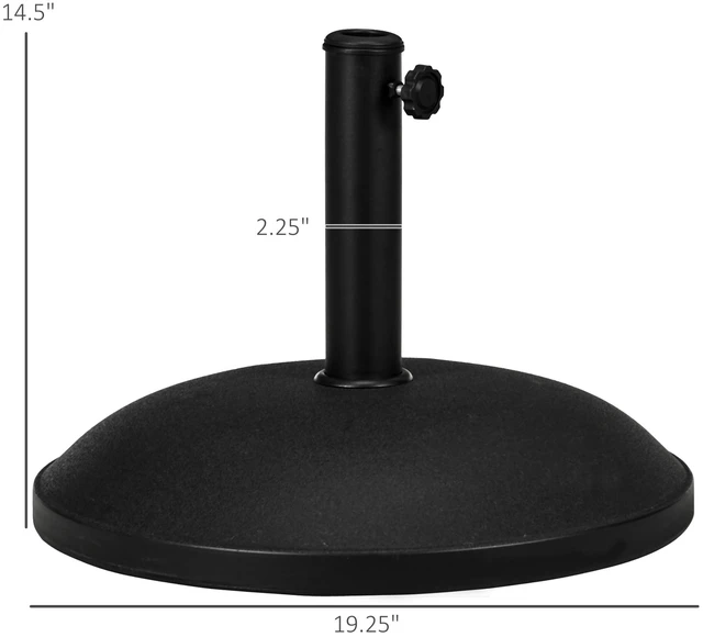 Alt view image 5 of 5 - LBS Round Umbrella Base Stand Market Parasol Holder with Tightening Knob and Easy Setup, Inch Pole for Lawn Deck