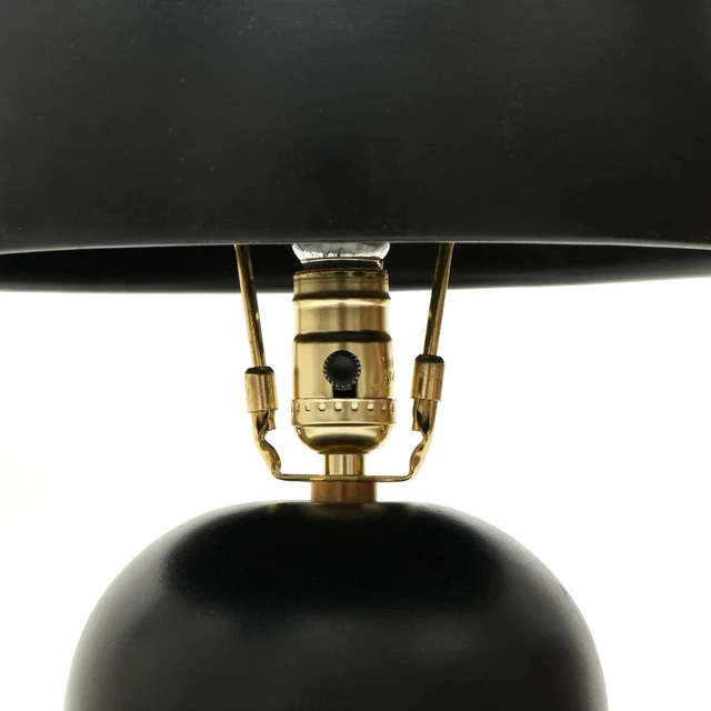 Alt view image 5 of 5 - Decorative Ceramic Table Lamp for Living Bedroom-Tabletop 13, Black, Lighting Lamps