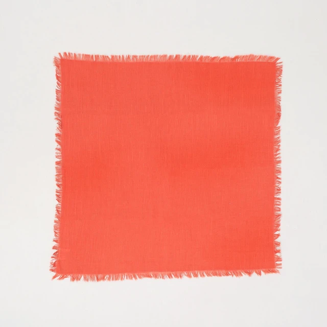 Alt view image 3 of 5 - Cotton Napkins Set 4 20 Inch, Hemstitch Dinner Napkins, Rust