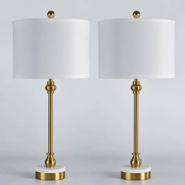 Alt view image 5 of 7 - 28.5 Inch Marble Table Lamp with USB and Type Ports Tall Dining Lamp for Living Set Not Included Bulbs, Polished