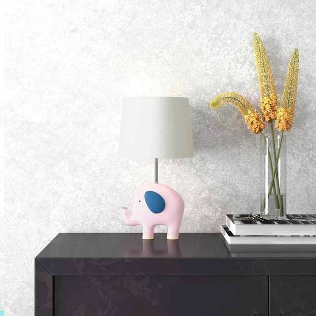 Main image of 16.5 in Animal Polyresin for Kids Child Living Bedside Desk Nightstand Single Small Table Lamp with Linen Empire Shade