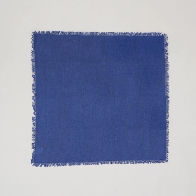 Alt view image 3 of 7 - Cotton Napkins Set 4 20 Inch, Hemstitch Dinner Napkins, Blue