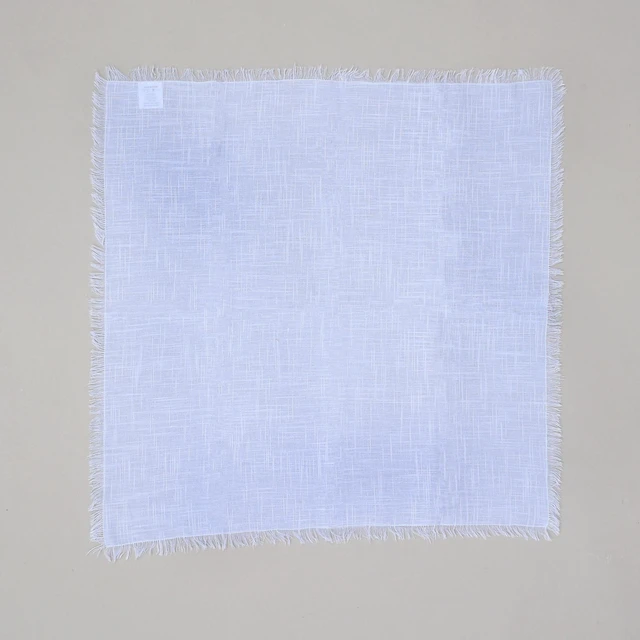 Alt view image 3 of 7 - Cotton Napkins Set 4 20 Inch, Hemstitch Dinner Napkins, Blue