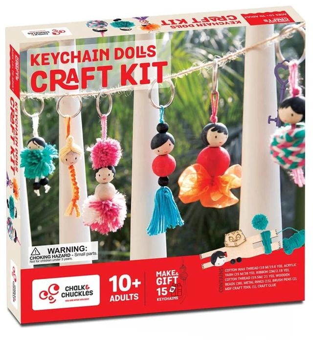 Main image of Keychain Dolls Craft Kit Unique DIY Activity Set, Multi, MDF