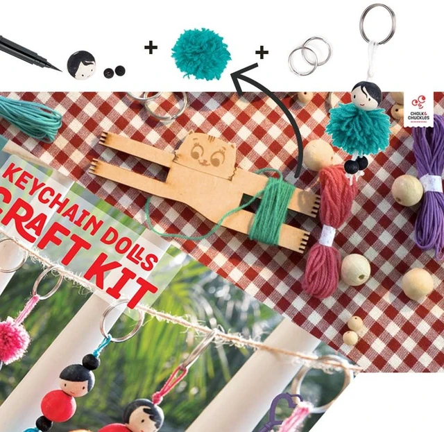 Alt view image 3 of 5 - Keychain Dolls Craft Kit Unique DIY Activity Set, Multi, MDF