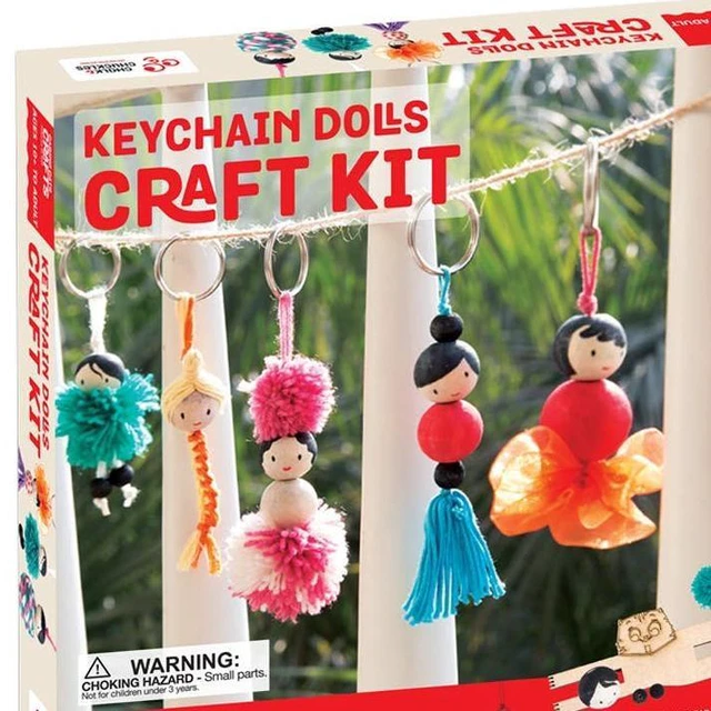 Alt view image 4 of 5 - Keychain Dolls Craft Kit Unique DIY Activity Set, Multi, MDF