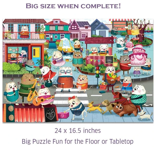 Alt view image 2 of 5 - Caring Cats 100 Piece Jigsaw Puzzle Play and Learn, Multi, MDF