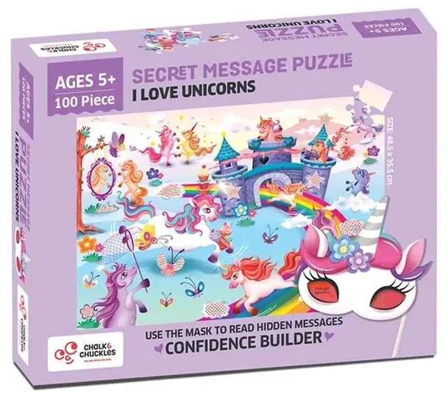 Alt view image 4 of 5 - Love Unicorns 100 Piece Jigsaw Secret Message Puzzle, Multi, MDF