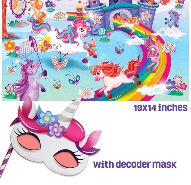 Alt view image 5 of 5 - Love Unicorns 100 Piece Jigsaw Secret Message Puzzle, Multi, MDF