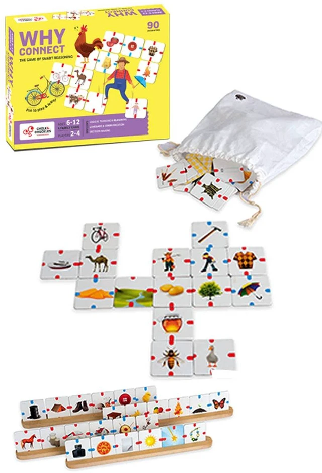 Alt view image 2 of 5 - Game Set Puzzel Set for Kids Why Connect Educational Game Picture Connection, Multi, MDF