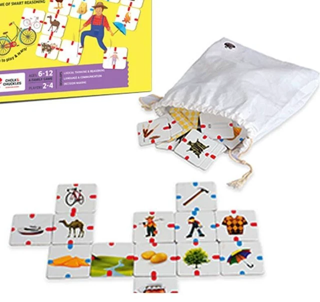 Alt view image 4 of 5 - Game Set Puzzel Set for Kids Why Connect Educational Game Picture Connection, Multi, MDF