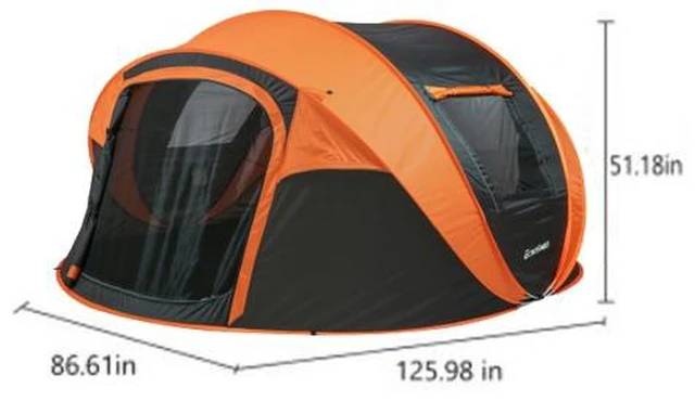 Alt view image 3 of 5 - 5 to 8 Person Pop-Up Camping Boat Tent, White Rose Gold, Polyethylene