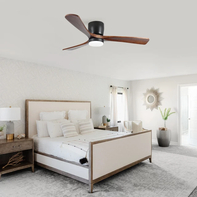 Alt view image 2 of 7 - 42 Inch Low Profile Solid Blades, Speed Reversible Motor Remote and App Smart Control Fan for Covered Patio Indoor