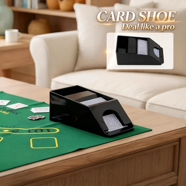 Alt view image 5 of 7 - Casino Poker Chip Set Aluminum Case, Card Shuffler Chips Decks Dealer Button for Texas Holdem Blackjack Only Casino