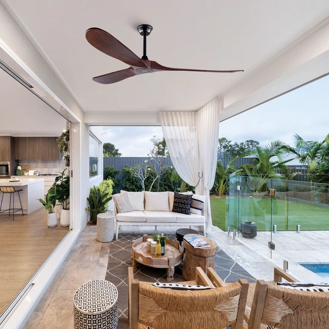 Alt view image 4 of 7 - 72 Inch Ceiling Fan with Solid Blades, Reversible Quiet Motor Remote Control Ceiling Fan for Large Living Villa Indoor