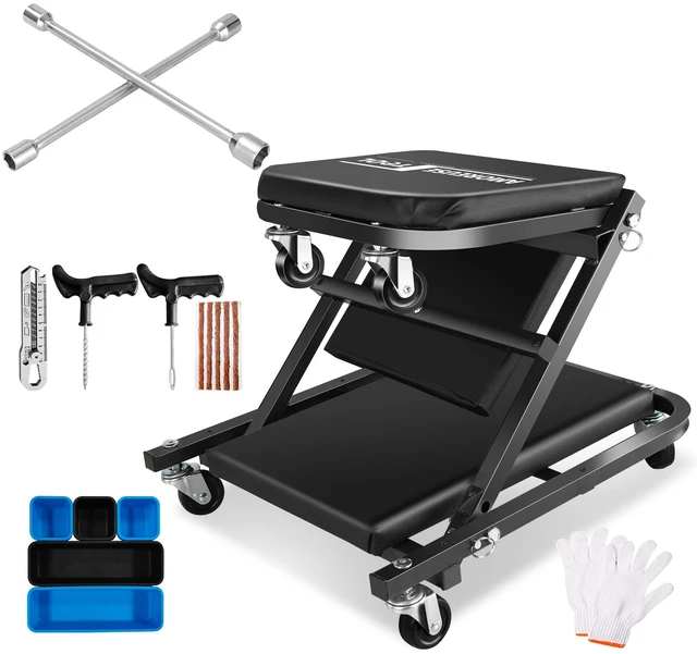 Main image of Mechanic Car Creeper 36 Inches Mode Seat 330 LBS Capacity, Foldable Adjustable Rolling Folding with 6 pcs Wheels Roller