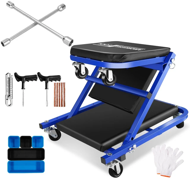 Main image of Foldable Creeper Rolling Folding Car Creeper and Seat, 36 Inch Adjustable Roller Chair Lay Down Sit Capacity Under Car