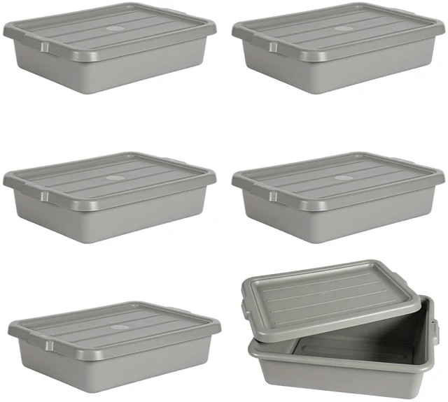 Main image of Pack Inchx Inchmeat Lug, Commercial Meat Tubs with Lids Food Grade Plastic Bus Tubs Heavy Duty Utility Container