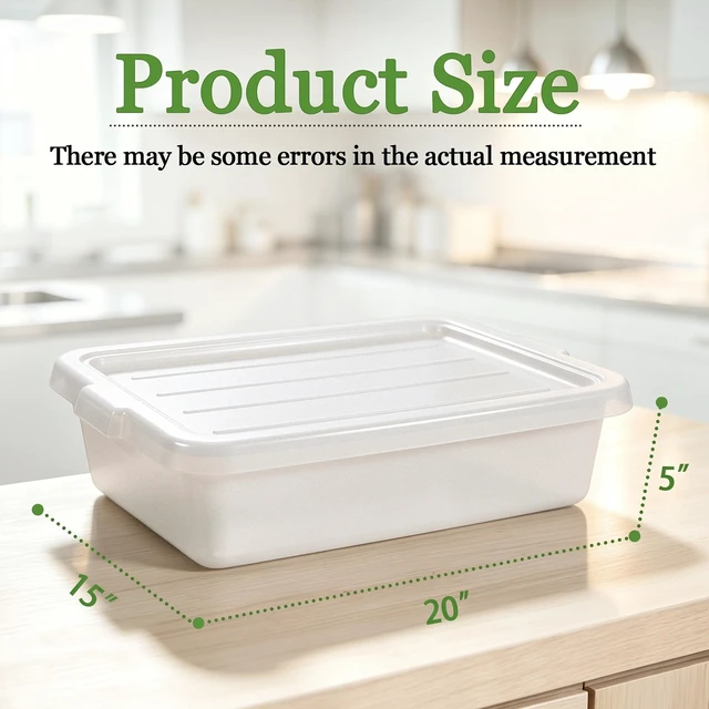 Alt view image 3 of 7 - Pack Inchx Inchmeat Lug, Commercial Meat Tubs with Lids Food Grade Plastic Bus Tubs Heavy Duty Utility Container