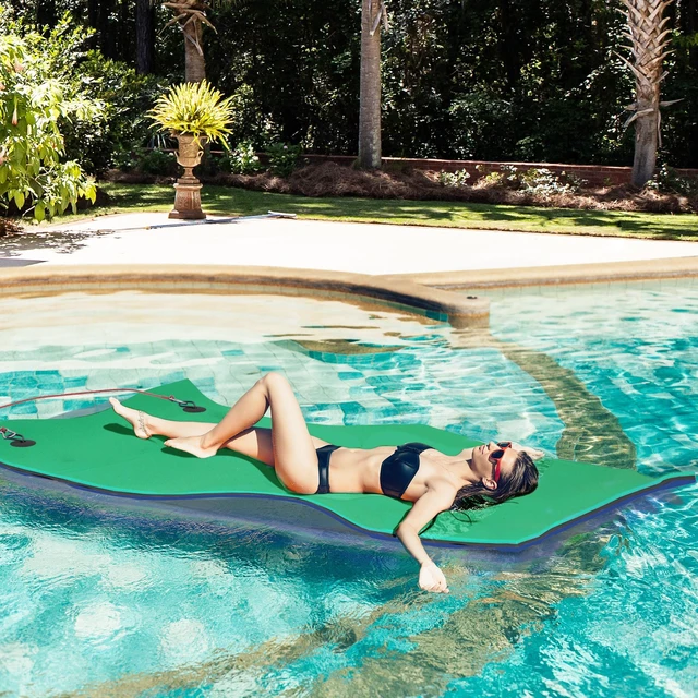 Alt view image 2 of 7 - 9 Lily Pad Floating Mat for Lake, Layer Tear Resistant Xpe Foam Water Mat for Adults Floating Water Pad for Lake Pool