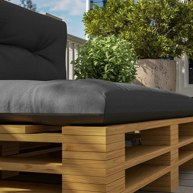 Alt view image 2 of 7 - Seater Pallet Cushions Outdoor 3.9 Inch Replacement Pallet Sofa Cushions, Tufted Replacement Pads for Garden Patio