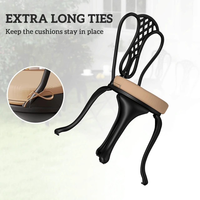 Alt view image 5 of 7 - Outdoor Bistro Chair Cushions Set with Machine Washable Cover, Inchx 3 Inch Round Seat Cushions for Patio