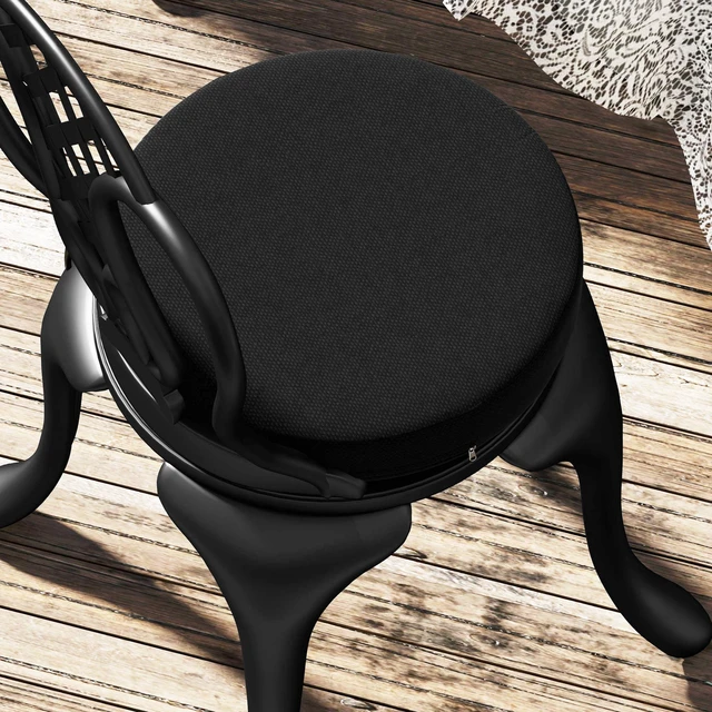 Alt view image 4 of 7 - Outdoor Bistro Chair Cushions Set with Machine Washable Cover, Inchx 3 Inch Round Seat Cushions for Patio