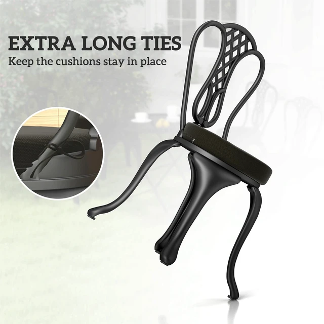 Alt view image 7 of 7 - Outdoor Bistro Chair Cushions Set with Machine Washable Cover, Inchx 3 Inch Round Seat Cushions for Patio
