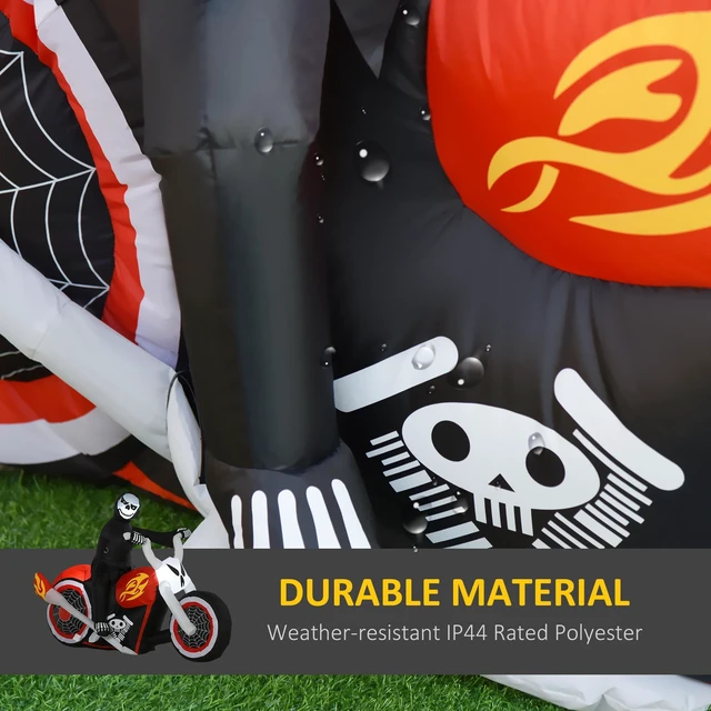 Alt view image 6 of 7 - 6 Halloween Inflatables Outdoor Decorations Grim Ghost Biker, Blow LED Yard Decor for Garden Lawn Party Holiday