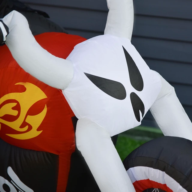 Alt view image 4 of 7 - 6 Halloween Inflatables Outdoor Decorations Grim Ghost Biker, Blow LED Yard Decor for Garden Lawn Party Holiday