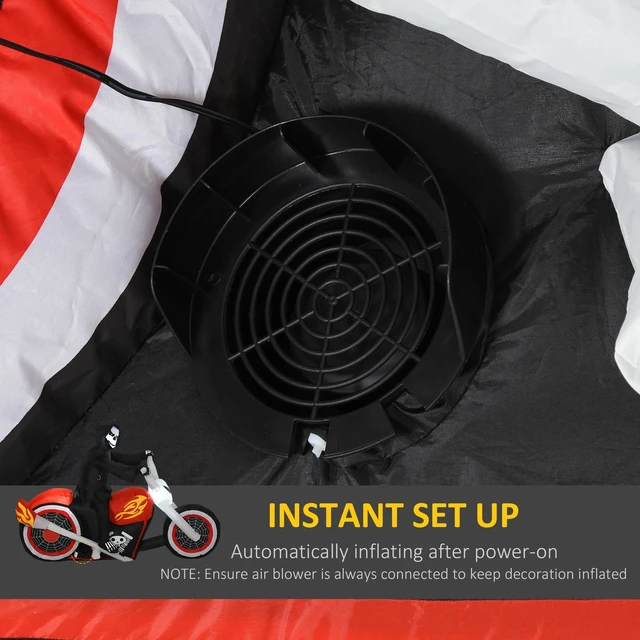Alt view image 2 of 7 - 6 Halloween Inflatables Outdoor Decorations Grim Ghost Biker, Blow LED Yard Decor for Garden Lawn Party Holiday