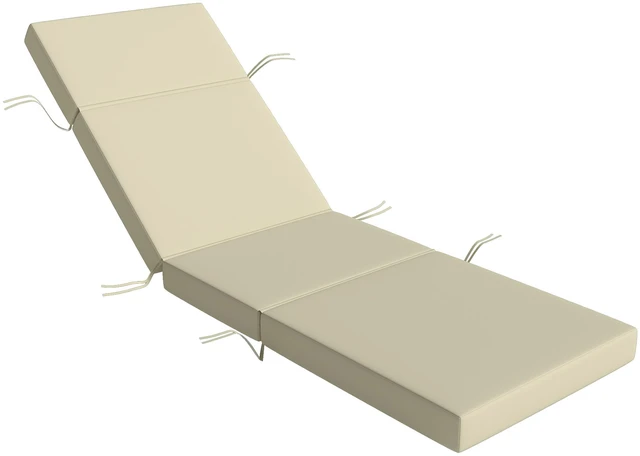 Main image of Chaise Lounge Cushion, 4 Inch Outdoor Lounge Chair Cushions with Non-Slip Ties Water Resistant and Fade Resistant