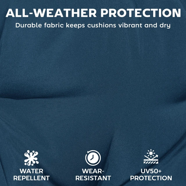 Alt view image 5 of 7 - Set Chaise Lounge Cushion, 4 Inch Outdoor Lounge Chair Cushions with Non-Slip Ties Water Resistant and Fade Resistant