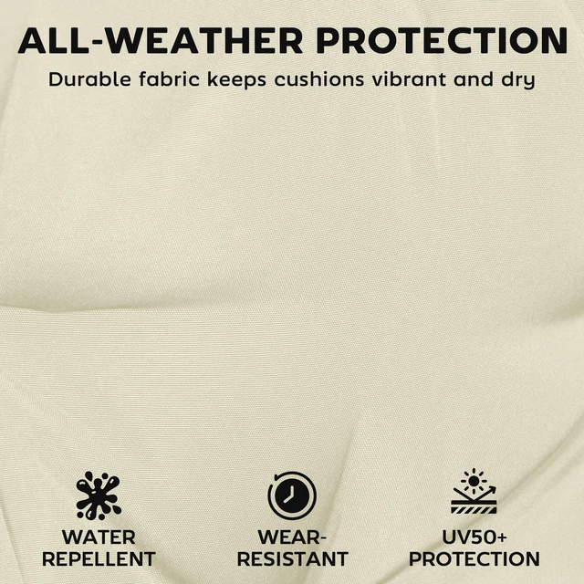 Alt view image 5 of 7 - Chaise Lounge Cushion, 4 Inch Outdoor Lounge Chair Cushions with Non-Slip Ties Water Resistant and Fade Resistant