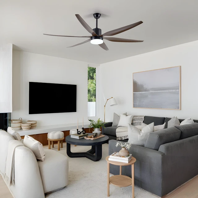 Alt view image 3 of 7 - Large 74 in Ceiling Fans with Lights and Remote Speeds Ceiling Fan Blades, Indoor Fan for Living Dining LED Lighting