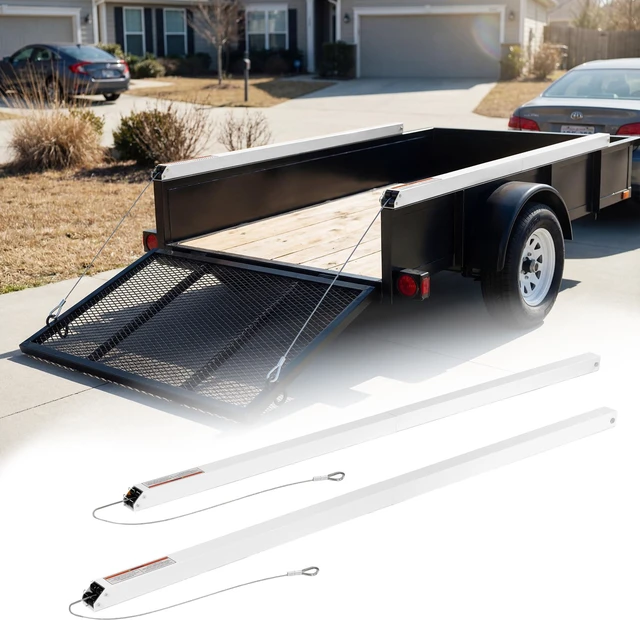 Alt view image 2 of 7 - Tailgate Utility Trailer Gate Liftgate Ramp Lift Sided Lift Assist System Fit for Open Utility Trailers Tailgate