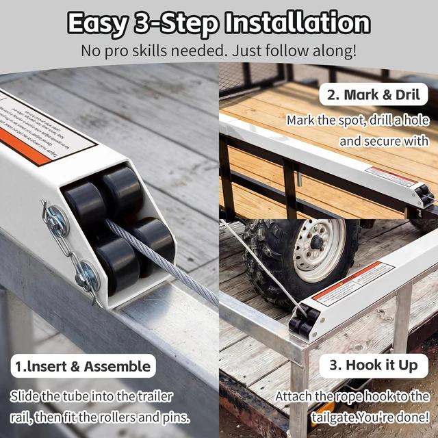 Alt view image 5 of 7 - Tailgate Utility Trailer Gate Liftgate Ramp Lift Sided Lift Assist System Fit for Open Utility Trailers Tailgate