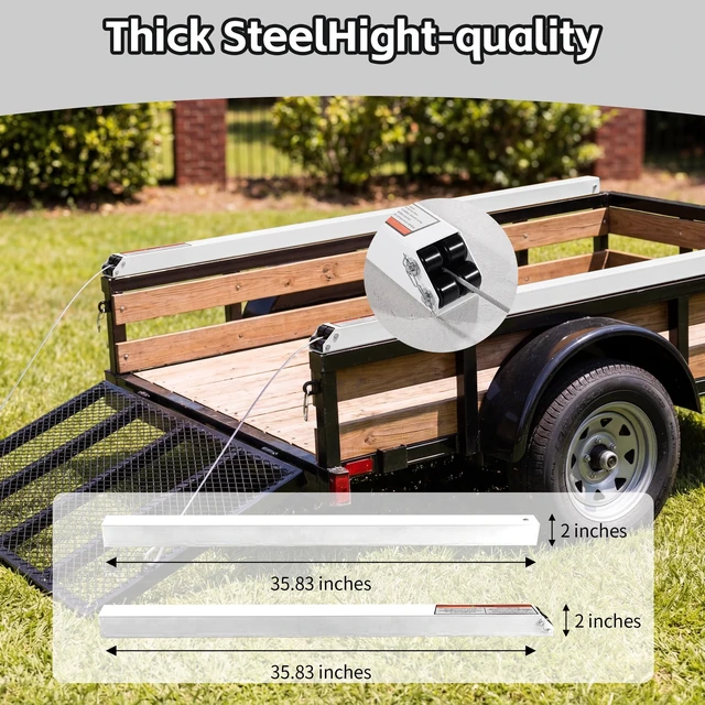 Alt view image 7 of 7 - Tailgate Utility Trailer Gate Liftgate Ramp Lift Sided Lift Assist System Fit for Open Utility Trailers Tailgate